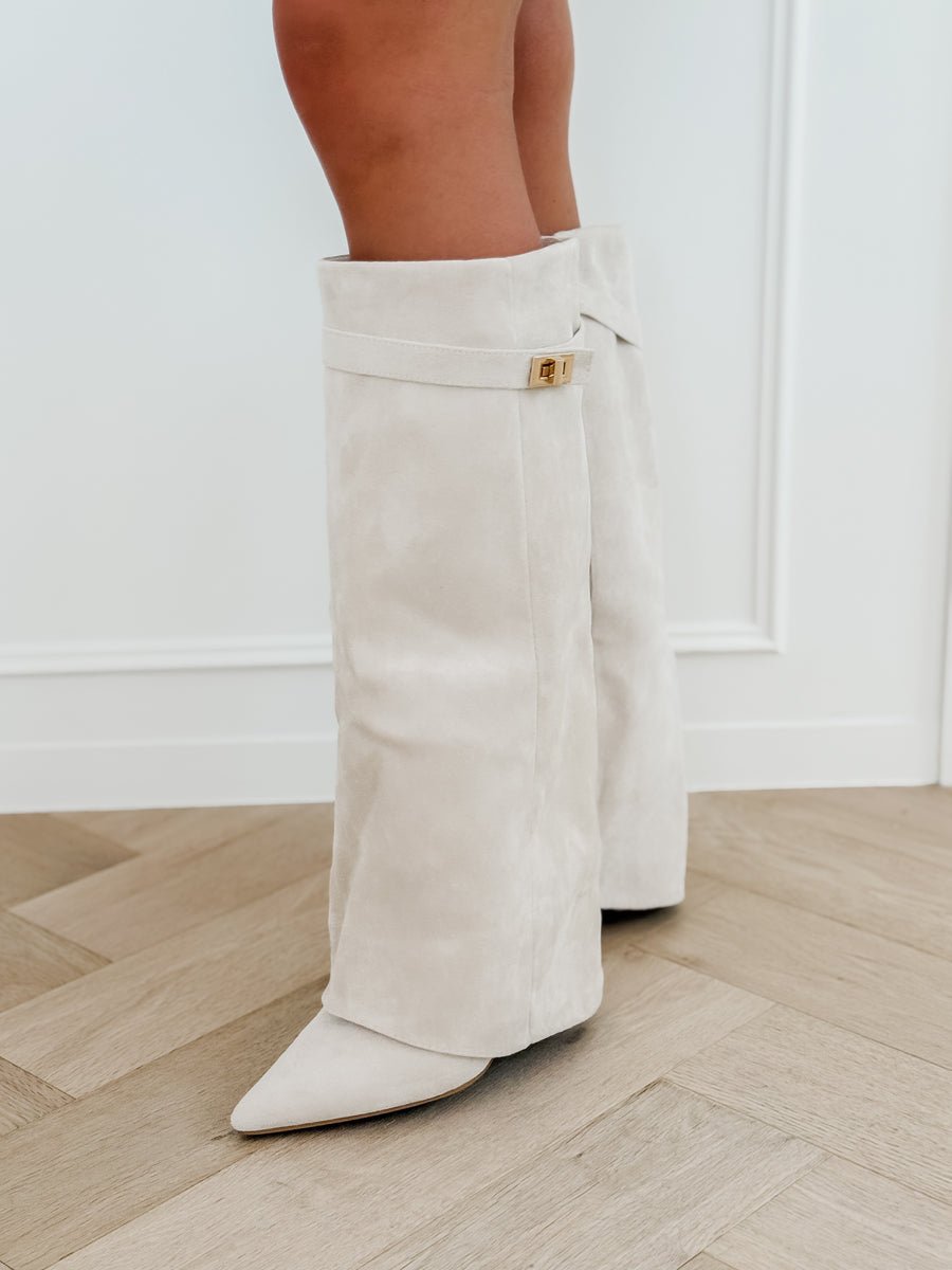 Crème Suede Irena Boots