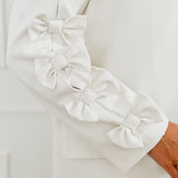 Crème Bow Sleeve Blazer