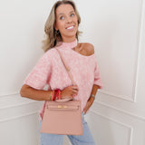 Pink One Off Shoulder Halterneck Sweater