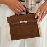 Dark Brown Wool Detail Milana Bag