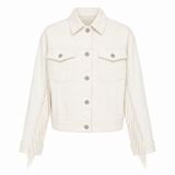 Ecru Saffira Fringe Jacket
