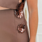 Dark Brown Lorelai Flower Top