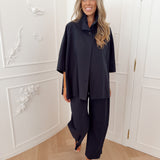 Navy Angie Poncho Jacket