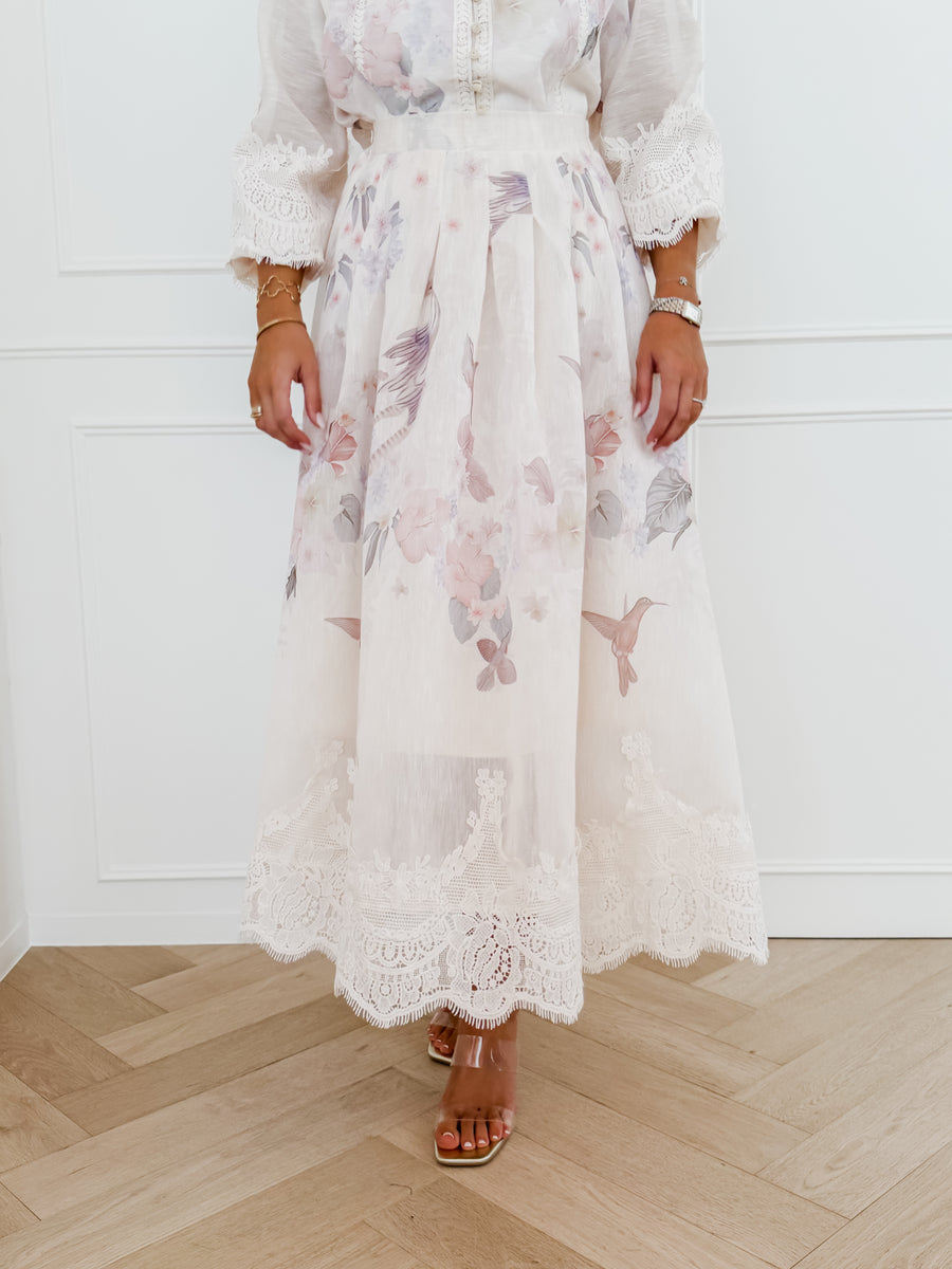 Nude Multicolor Romance Skirt