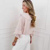 Powder Pink Effie Ruffle Blouse