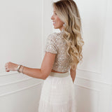 Crème Layerd Long Skirt