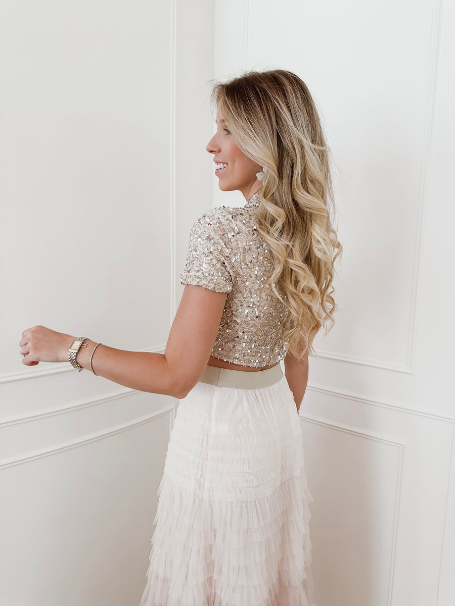 Crème Layerd Long Skirt