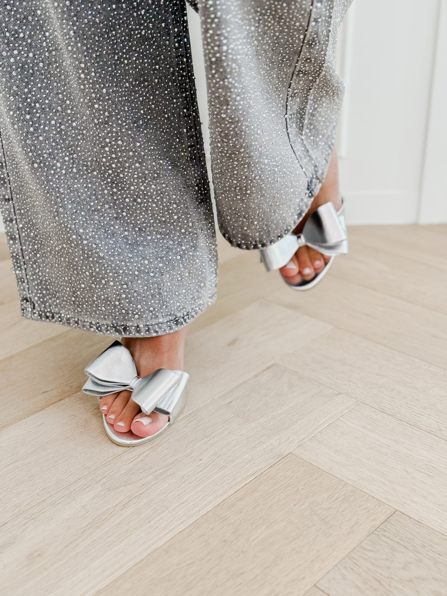 Silver Stefanie Bow Heels