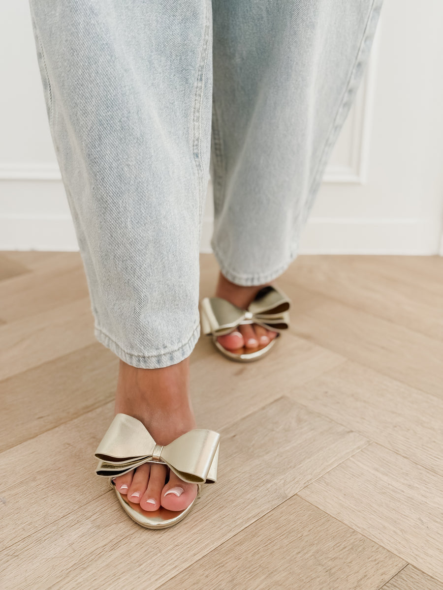 Golden Stefanie Bow Heels