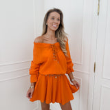 Orange Rope Detail Playsuit