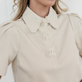 Beige Elise Flower Blouse