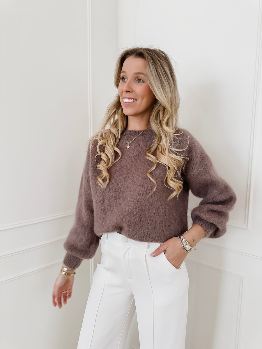 Taupe Round Neck Sweater