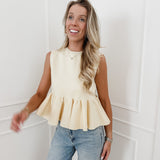 Yellow Sleeveless Frill Top