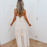 Cream Gabrielle Layered Lace Trim Dress