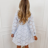 Blue Broderie Flower Dress