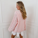 Light Pink Cable Oversized Sweater