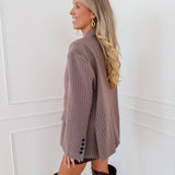 Burgundy Pied-De-Poule Payton Blazer