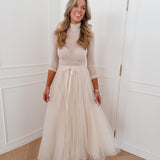 Vanilla Dotted Tulle Skirt
