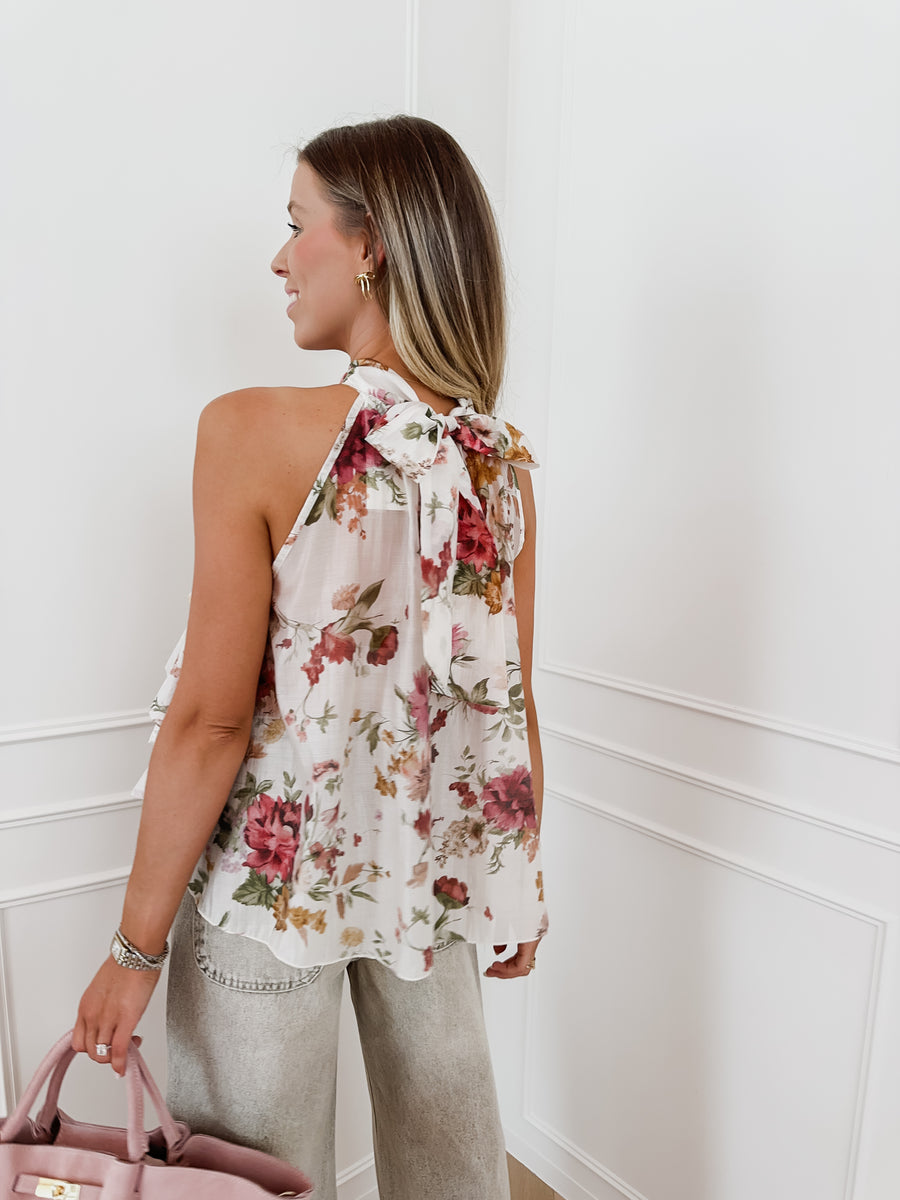 Loreen Flower Frill Top