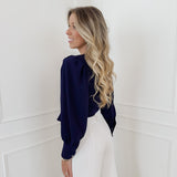 Navy Ellis Cache Coeur Blouse