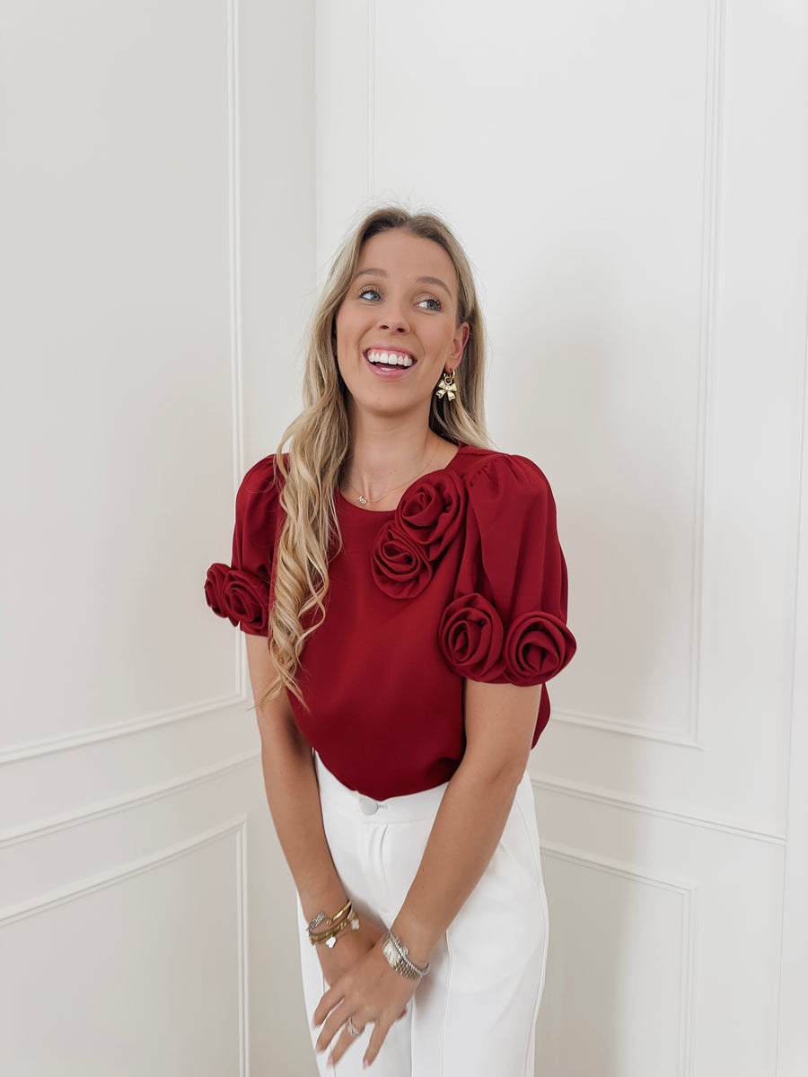 Wine Red Elara Blouse