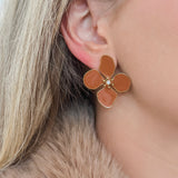 Camel Lily Flower Earrings