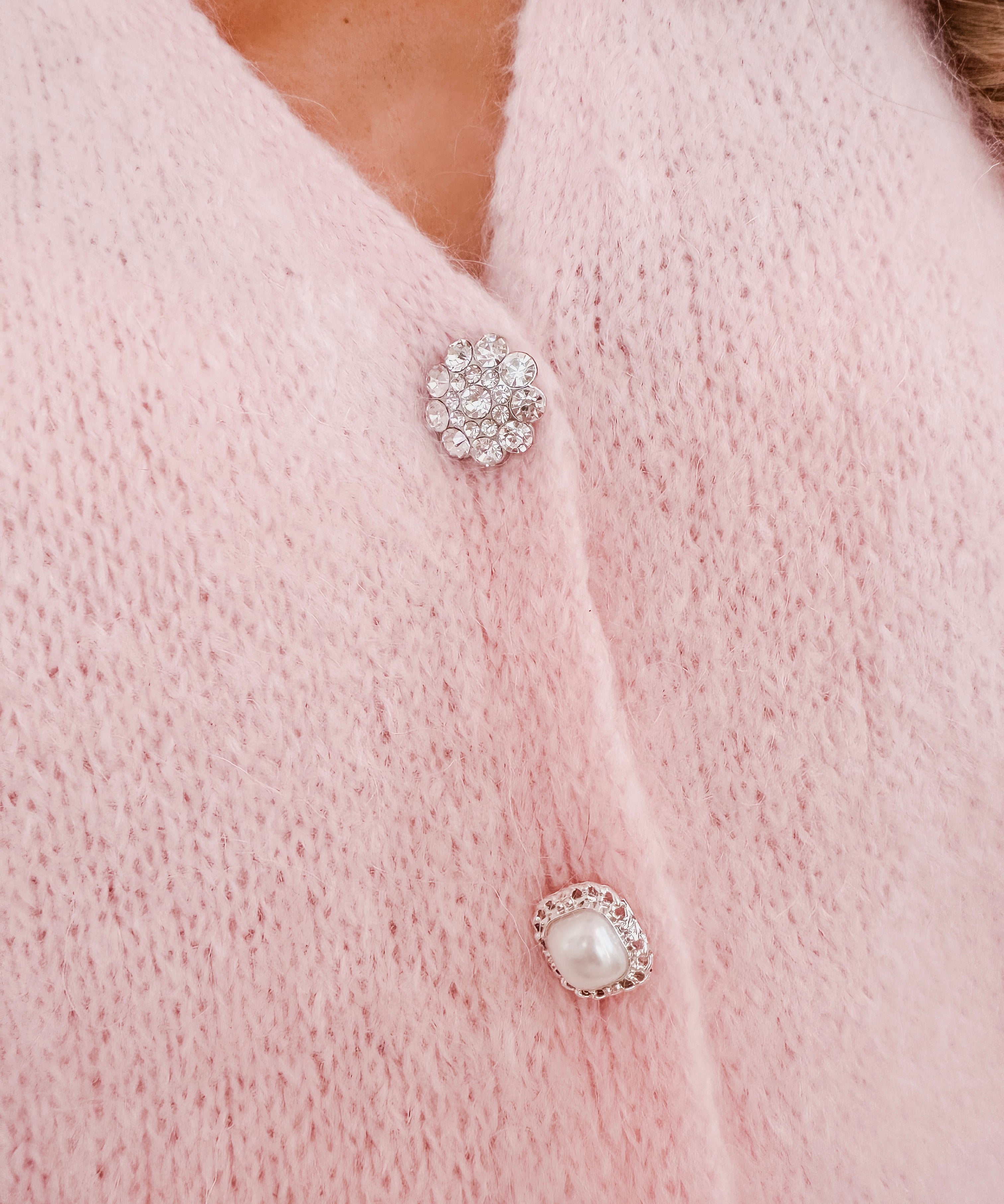 Pink Diamond Button SHORT SLEEVE Gilet