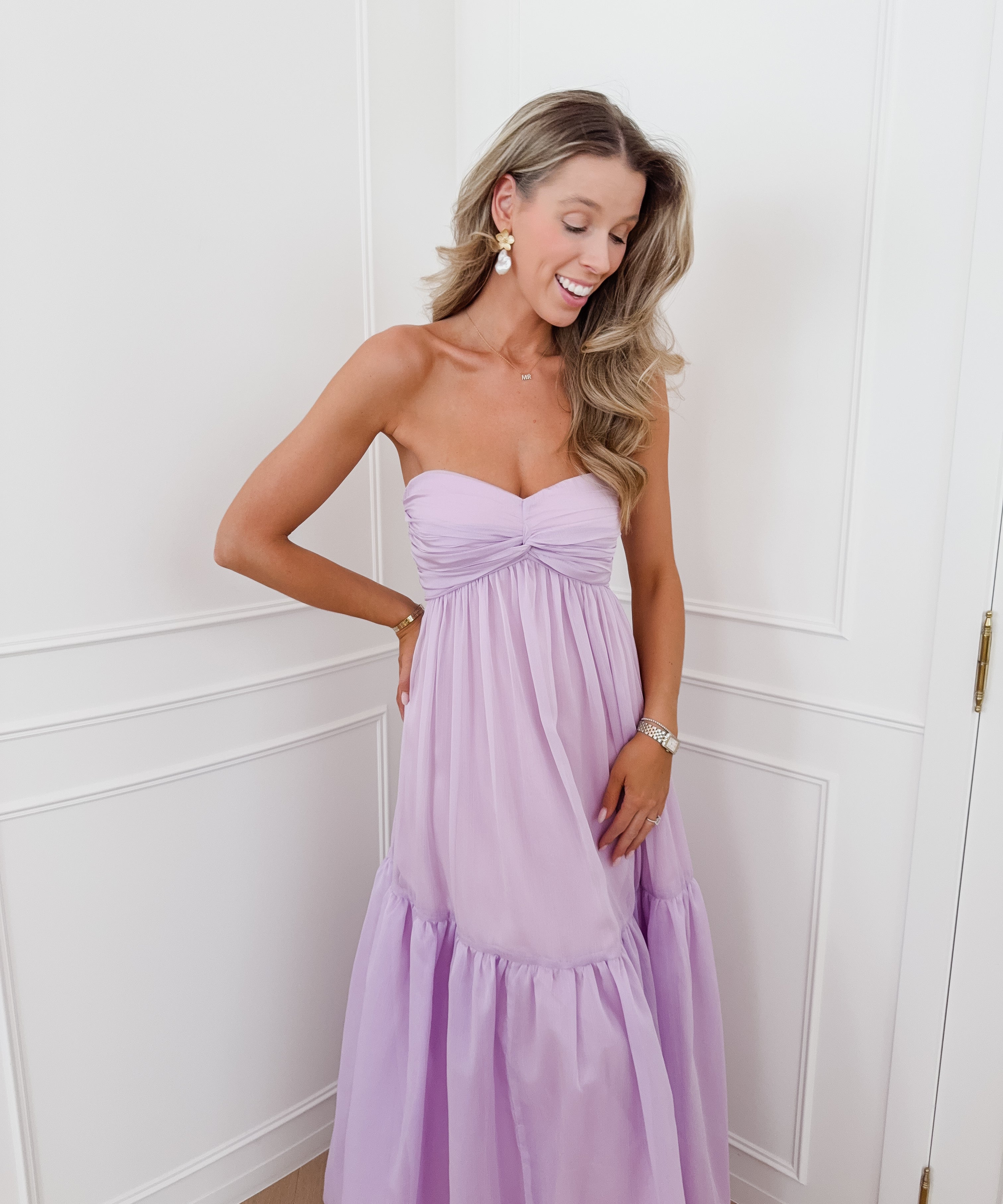 Lilac Fauve Crossed Back Dress