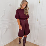 Bordeaux Bridget Short Sleeve Sweater