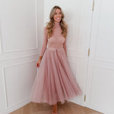 Old Pink Dotted Tulle Skirt