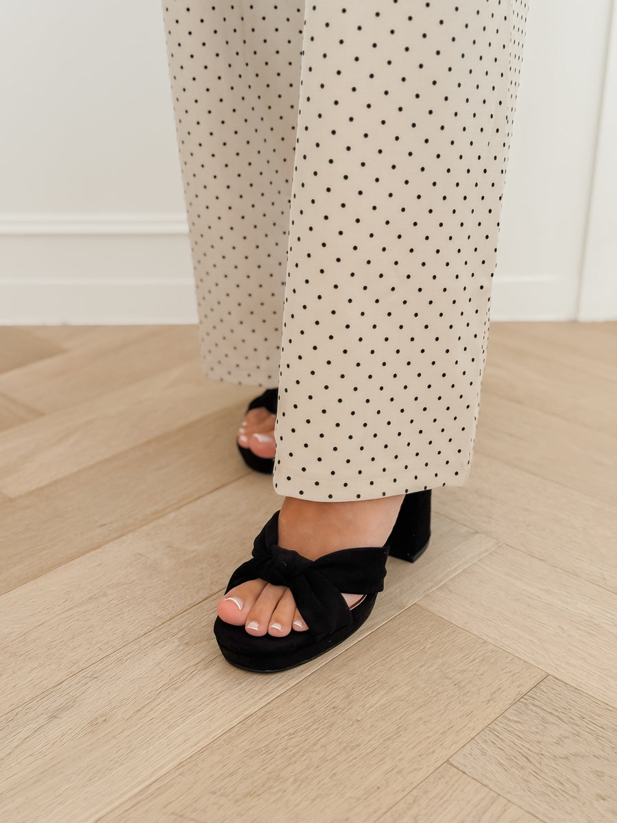 Black Suede Knotted Heels