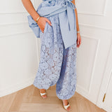 Stone Blue Broderie Manon Trouser