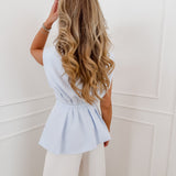 Light Blue Sleeveless Jasmine Blazer