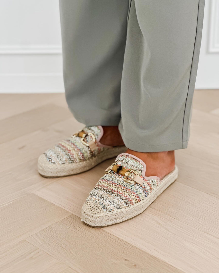 Pink Detail Boucle Loafers