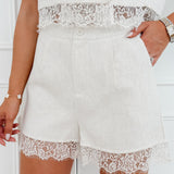 Beige Pascalle Lace Short