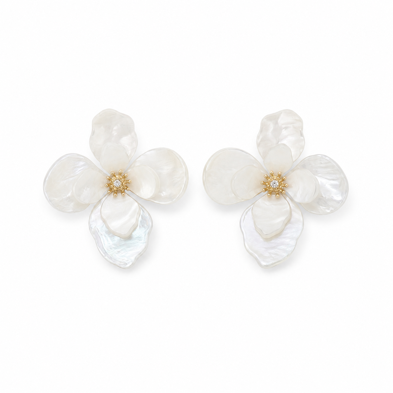 White Flower Earrings