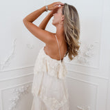 Cream Gabrielle Layered Lace Trim Dress