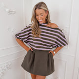 Khaki Lila Striped Lieva Long Sleeve Top