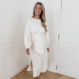Crème Aimée Belt Dress
