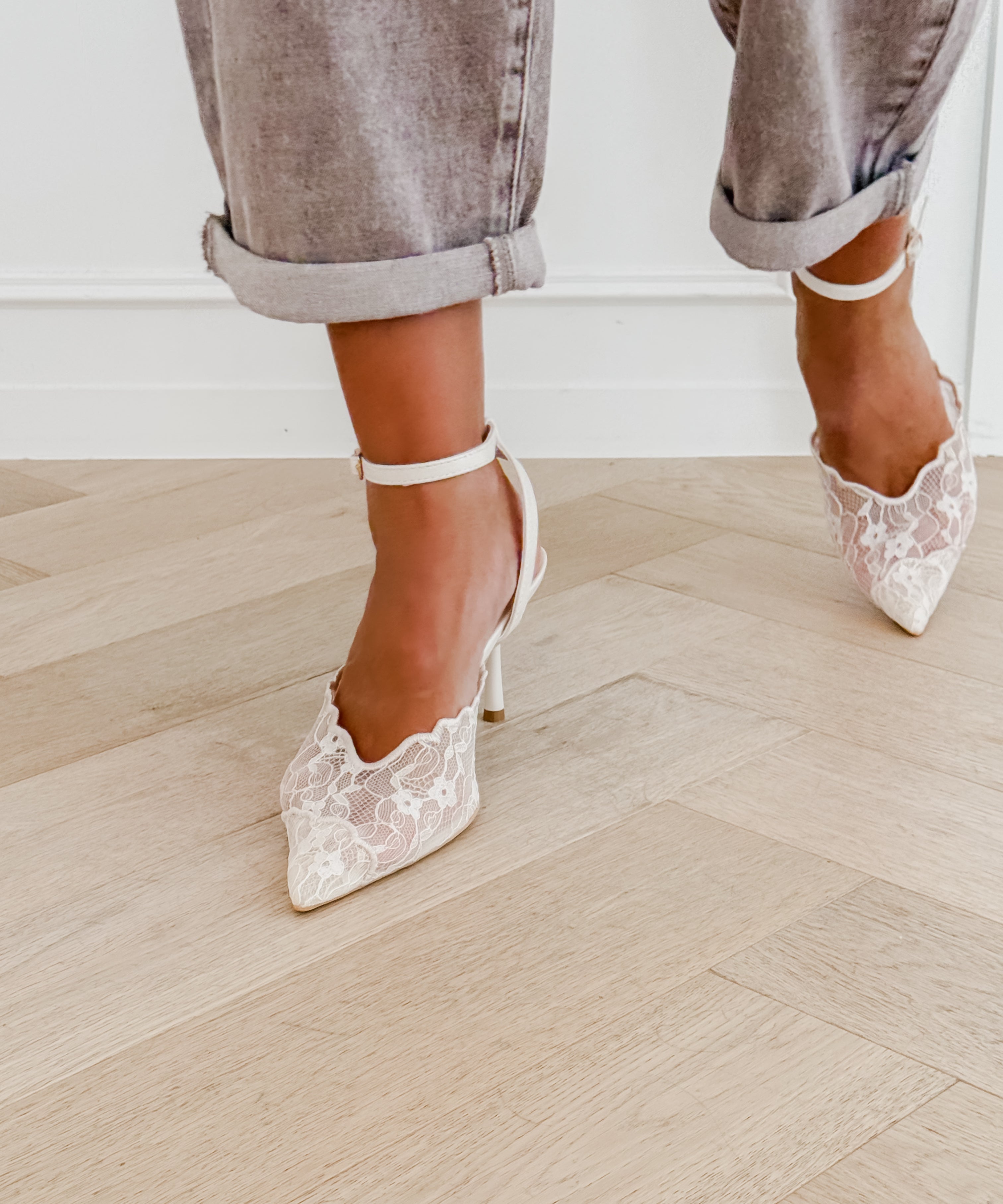 Cream Jessica Heels
