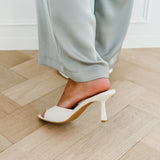 Cream Heeled Slippers