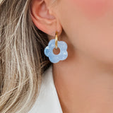 Aqua Flower Earrings