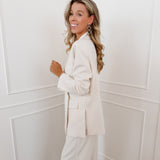 Cream Double Pocket Blazer