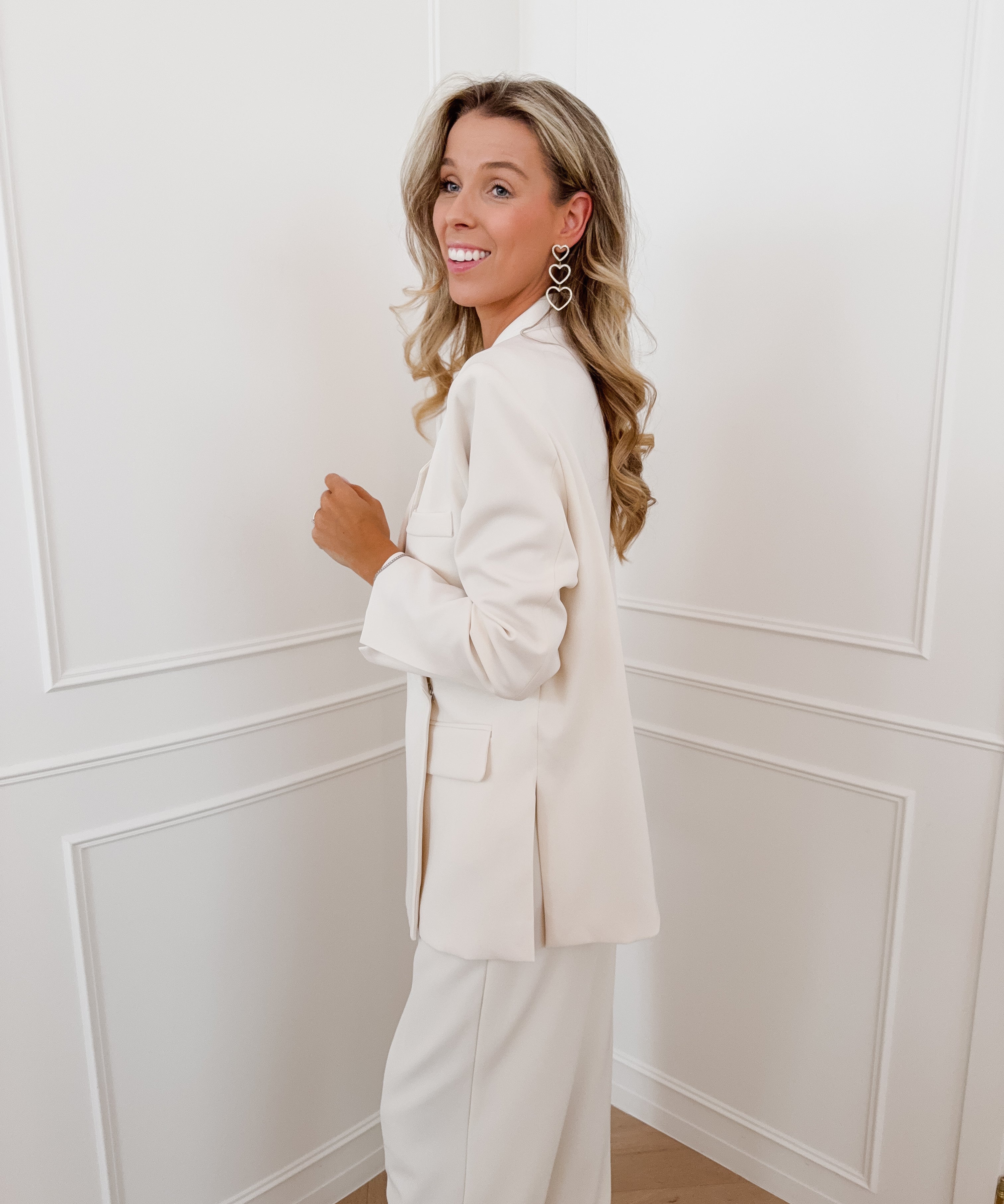 Cream Double Pocket Blazer