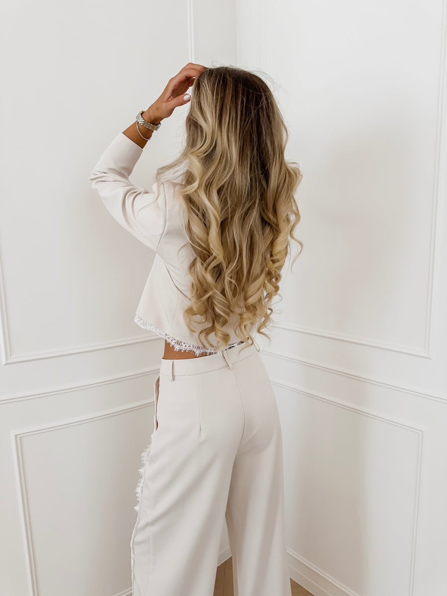 Beige Lace Trouser