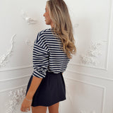 Navy Grey Katarina Long Sleeve Top