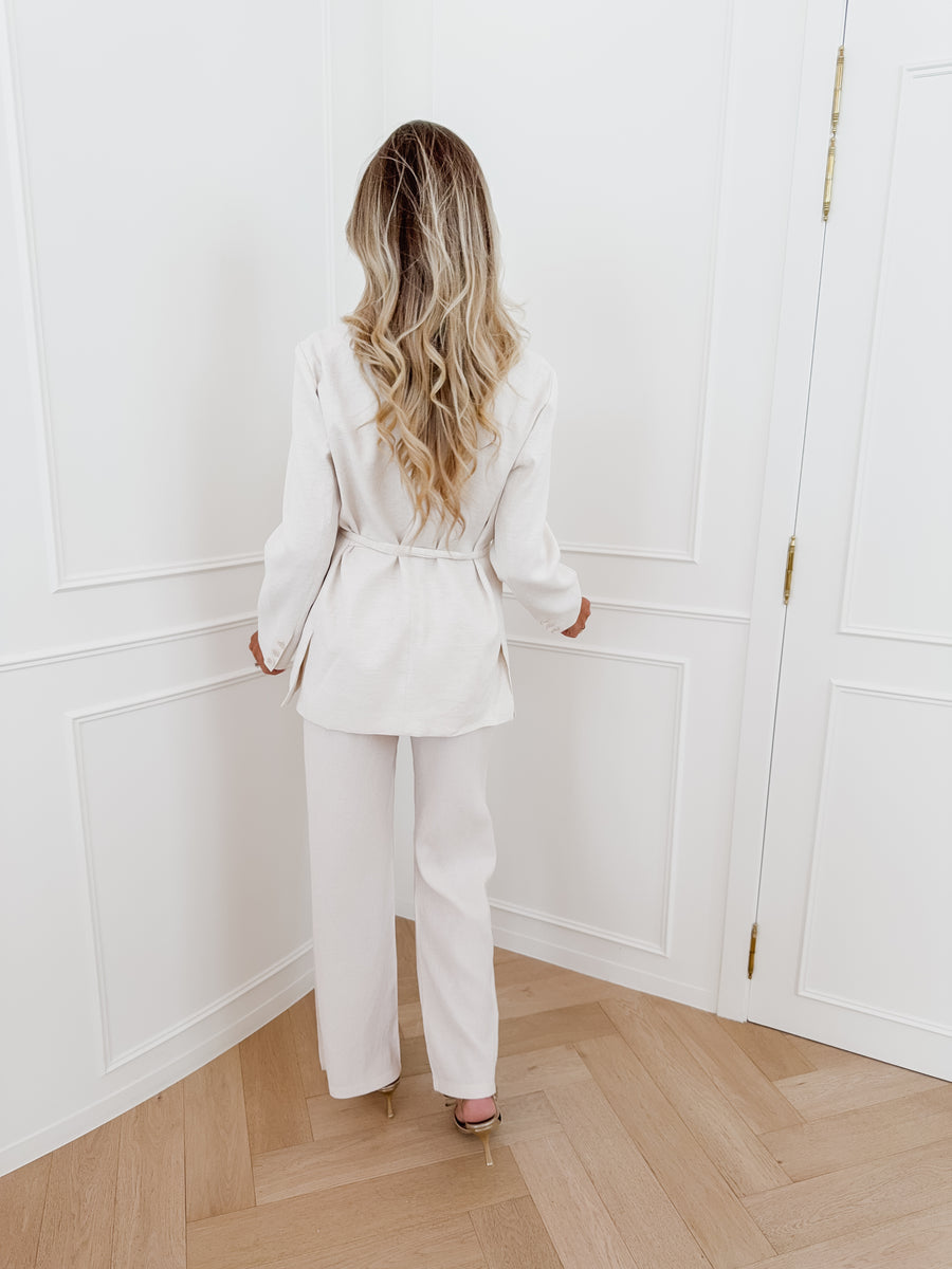 Beige Linen Trouser