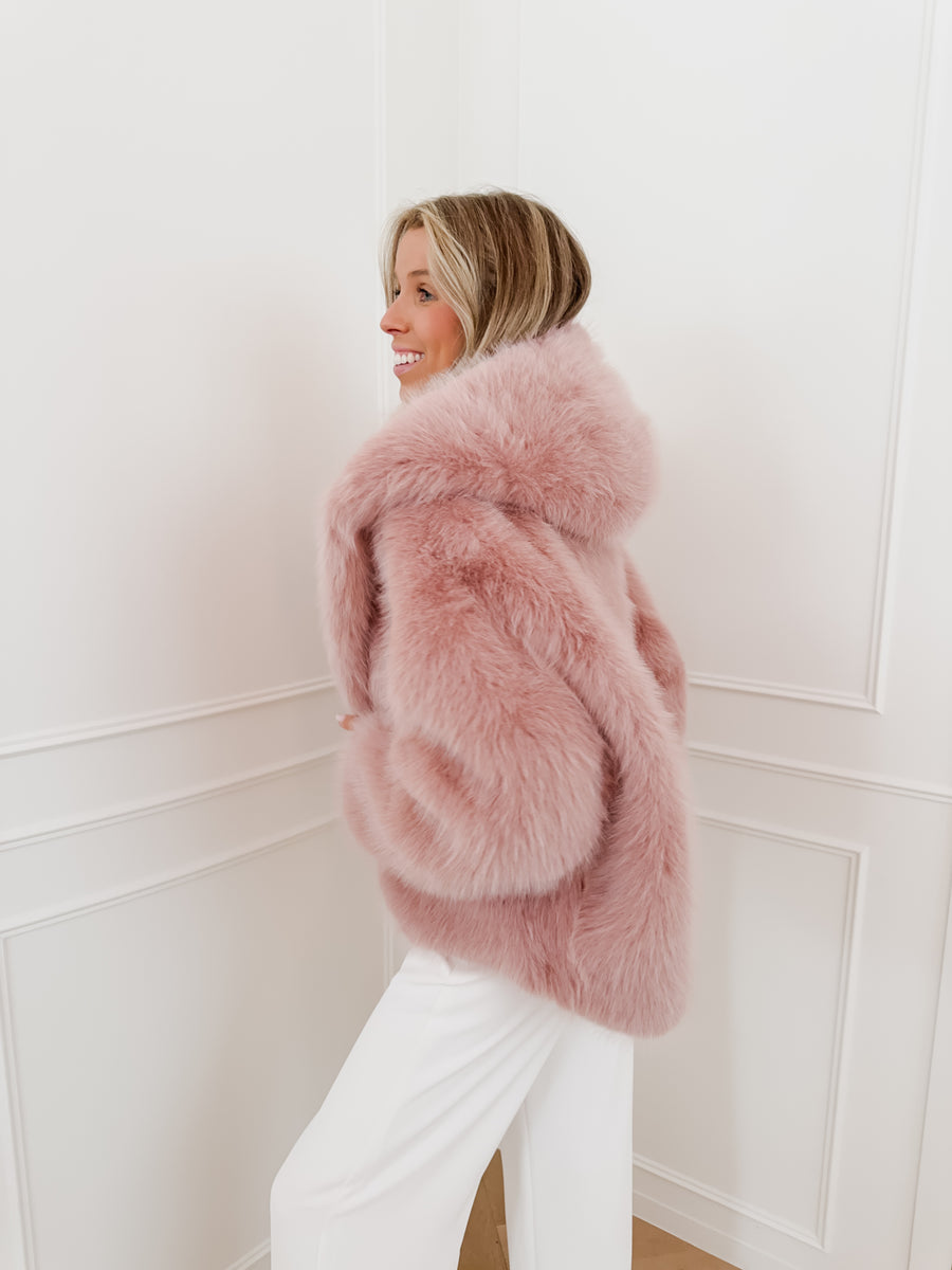 Old Pink Brooklyn Faux Fur Jacket