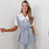 Blue Sleeveless Jasmine Blazer