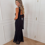 Black Bandeau Scarf Dress